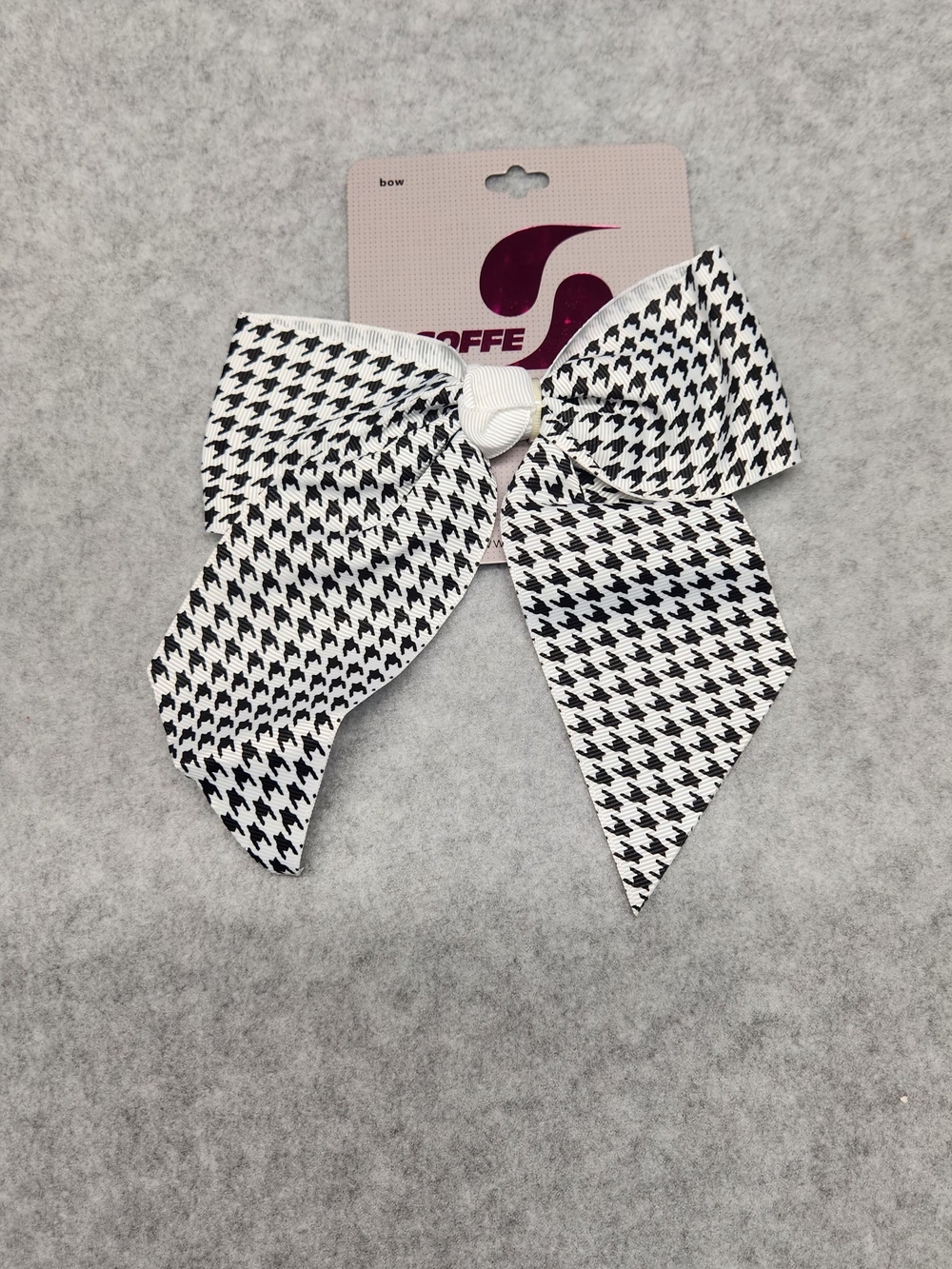 3 Pack-Soffe Black & White Houndstooth Hair Bow